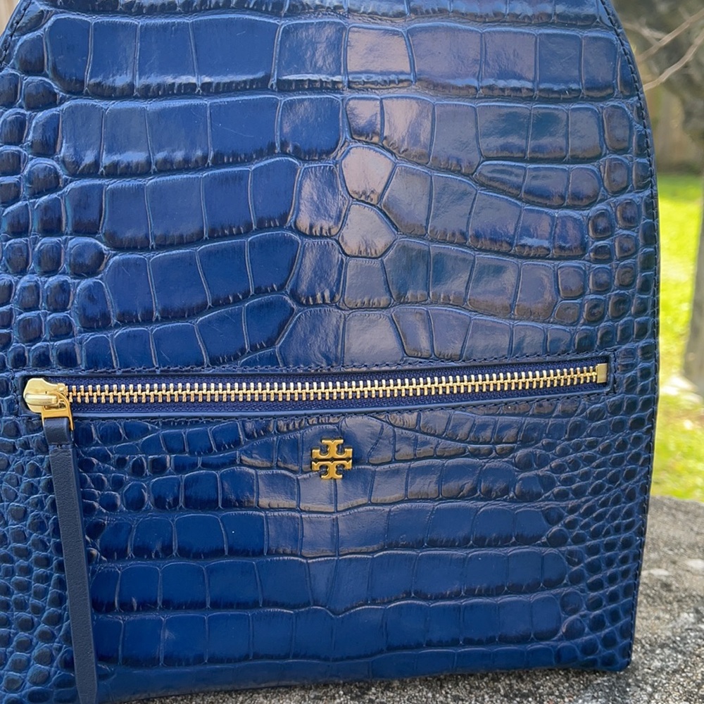 Tory Burch Croc - Embossed Mini Leather Backpack - Picture 11 of 14